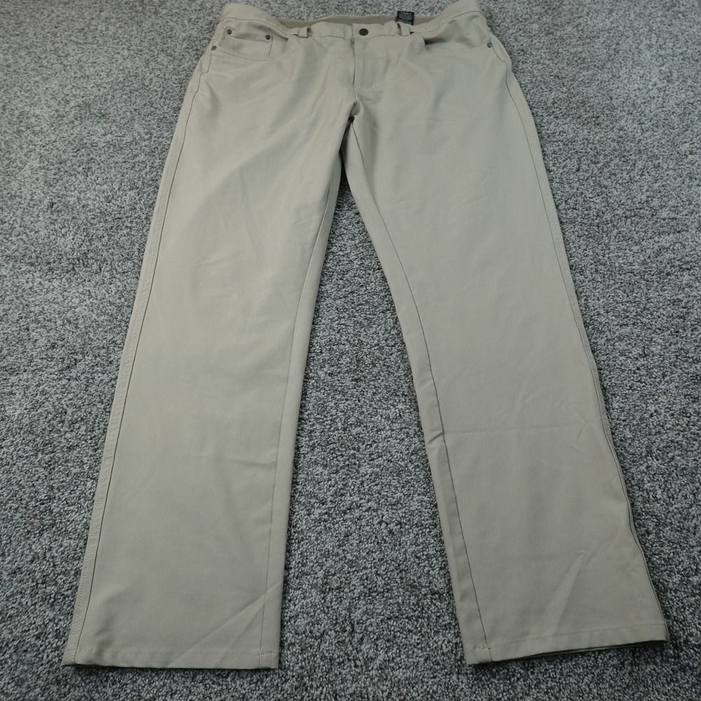 Greg Norman Pants Mens 36X30 Beige Brown Chino Trouser Golf Stretch Performance
